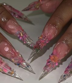 Stilleto Nails Designs, Summer Acrylic, Airbrush Nails, Glamour Nails, Jelly Nails