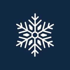 a white snowflake on a dark blue background