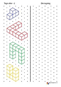 three dimensional cubes are shown in the same color scheme, and each has different numbers