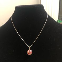 Im Great Condition ! Looks Brand New ! Does Have 925 & Italy Stamped ! - All Offers Are Welcomed ! Red Sterling Silver Necklace With Round Pendant, Red Sterling Silver Necklace Stamped 925, Red Jewelry With Sterling Silver Clasp As Gift, Red Jewelry With Sterling Silver Clasp For Gift, Elegant Red Jewelry With Silver Chain, Red Sterling Silver Necklace With Silver Chain, 925 Jewelry, Evil Eye, Womens Jewelry Necklace