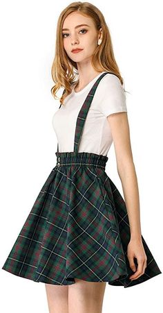 Button Decor, Fall Wear, Suspender Skirt, A Line Mini Skirt, Tartan Plaid, Leggings Fashion, Womens Plaid, Skirt Outfits