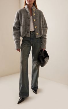 Oversized Silhouette, Moda Operandi, Stretch Denim, Straight Leg Jeans, Designer Fashion, Gray Color, Personal Style, Bomber Jacket, Straight Leg