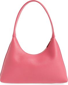 Trendy Textured Leather Hobo Shoulder Bag, Chic Pink Textured Leather Shoulder Bag, Classic Pink Textured Leather Shoulder Bag, Pink Leather Top Handle Hobo Bag, Modern Pink Textured Leather Bag, Everyday Pink Leather Hobo Bag, Pink Leather Hobo Bag For Everyday, Pink Leather Hobo Bag, Mansur Gavriel Bag