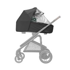 a baby stroller with an umbrella attached to it