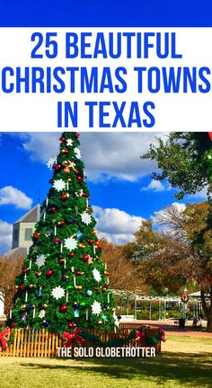 Since each town has its unique way of celebrating the holidays, you can choose to spend your winter holidays in Texas.

Texas has mild winters, with temperatures hovering around the 40s to the 70s, which means it is a fantastic time for a fun Christmas vacation in Texas.

From admiring dazzling light displays to enjoying festivities or indulging in lots of good food and drinks, you have many incredible things to enjoy with your loved ones.

If you want to celebrate Christmas in Texas but don’t know where to go, here is the list of the best Christmas towns in Texas to experience a magical Christmas in the Lone Star State. German Christmas Pyramid, Christmas Express, Texas Christmas, Texas Towns, Christmas Parade, Christmas Events