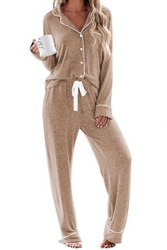 PRICES MAY VARY. Material: 95% Rayon, 5% Spandex.Soft,cozy and lightweight Ekouaer pajama set Features:Two Piece Pajama Set featuring classic and casual loungewear style.Long sleeve sleepwear top and long pajama pants set.High quality material and this sleep set with superior stitching and perfectly-lined hems. Breathable and Comfy sleepwear set Pajama Top:Long sleeve sleepwear with notch collar,button front pajamas shirt and one chest pocket design.Lightweight and Loose sleepwear.Great for slee Tie Dye Loungewear, Pajama Suit, Homewear Fashion, Women Tie, Cozy Pajamas, Matching Pajamas, Pajama Set Women, Menswear Inspired, Pyjama Set