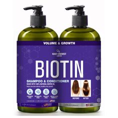 PRICES MAY VARY. DELUXE 2-PC BIOTIN HAIR CARE SHAMPOO & CONDITIONER SET: This set includes each of the following: Hair Chemist Biotin Pro-Growth Shampoo 33.8 oz, and Hair Chemist Biotin Pro-Growth Conditioner 33.8 oz. These hair care products are fortified with Biotin, products in this collection are fortified with Biotin, a water-soluble vitamin that's a part of the vitamin B family. A lack of Biotin can lead to hair loss. HAIR CHEMIST BIOTIN PROGROWTH SHAMPOO 33.8oz: The best shampoo for thin Best Shampoo And Conditioner For Growth, Shampoo Natural, Biotin Hair, Best Shampoo, Biotin Shampoo, Loss Hair, Shampoo For Thinning Hair, Good Shampoo And Conditioner, Shampoo And Conditioner Set