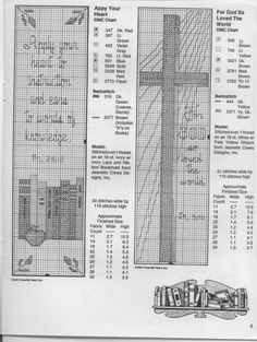 an old book with instructions on how to make a cross and other things in it