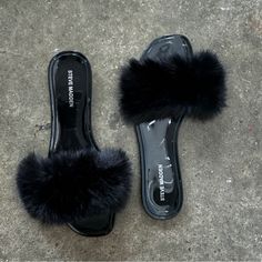 Nwot Steve Madden Fritzie Faux Fur Slide Sandals Black Size 9 $50 New Without Tags Slide On Style Faux Fur Strap Jelly Toe Bed Size/Fit: Heel Height: .5 Inches Care: *Fabric Content & Care Label Pictured* Style: Fritzie Don’t Just Pile Me On The Floor, Recycle When Done. Faux Fur Slides, Bed Size, Sandals Black, Care Label, On The Floor, The Floor, Slide Sandals, Black Sandals, Women's Shoes Sandals