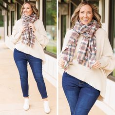 fb-feed Casual Plaid Scarves For Cold Weather, Plaid Scarves For Fall, Knit Infinity Scarf For Fall, Plaid Pattern, Affordable Fashion, Plus Size Outfits, Fashion Forward, Plaid, Plus Size