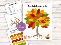 This gratitude tree is the perfect kids craft for the Thanksgiving season! Three tree options, leaves, and a list of gratitude prompts are included.  Here's What's included: 🍂Gratitude tree craft 🍂5 Pages 🍂1 demo page, 1 page of leaves, 3 pages of trees, 1 page of gratitude prompts 🍂Download files in sizes - US Letter - 11x17" - A3 - A4 🍂This is a PDF download - no physical items will be shipped This Product is Perfect for classroom or family time activities! PRINTING INSTRUCTIONS: - Always Choose Actual Size or Scale to 100% in the Page Sizing & Handling Section. - Choose Auto portrait/landscape under Page Orientation section. - Colors may vary slightly from screen to print depending on your computer and printer. - Every printer is different and the quality of the print is determined Gratitude Activity, Family Time Activities, Tree Activity, Craft Activity For Kids, Gratitude Tree, Thankful Tree, Thanksgiving Activity, Gratitude Activities, Gratitude Prompts