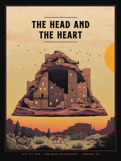 the head and the heart movie poster with an image of a desert landscape in the background