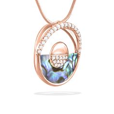 14K Yellow Gold Horizon Pendant with Abalone Inlay and 0.38 Carats (total weight) of Diamonds. 18" 14K Yellow Gold Chain included. the pendant measures approximately 7/8" in diameter. Yellow Gold Chain, Fine Jewels, Gold Pendant, Wearable Art, Gold Chain, Gold Chains, Diamonds, White Gold, Yellow Gold