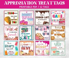 the appreciation treats printables are available for all ages and abilities to use on cards