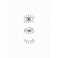 an image of two eyes with one eye open and the other half closed, in black ink