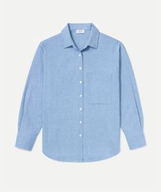 When a chambray Deep End and an Oxford cotton Deep End love each other very much, they occasionally get together and make a baby. And then, because that baby is button down royalty who's been raised by two super elegant yet very chill parents, that baby grows up to be the softest, chicest, most down-to-earth shirt you've ever seen. She can dine with the queen all fancy-like one day, then pack away a lumberjack breakfast with a ragtag team of diner/dive regulars. Is she technically a nepo baby?? Light Blue Cotton Shirt For Fall, Light Wash Cotton Workwear Shirt, Chill Parents, Lumberjack Breakfast, Nepo Baby, Love Each Other, Down To Earth, Lumberjack, Baby Grows