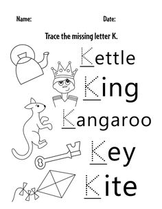 the letter k is for king kangaroo and key to his kingdom coloring page with an image of