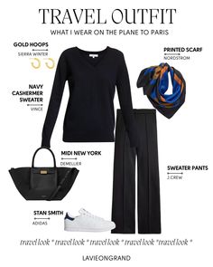 plane to Paris outfit Outfit Ideas For Paris, Travelling Clothes, Traveling To Paris, Travel Outfit Ideas, Comfortable Travel Outfit, Travel Attire, How To Have Style