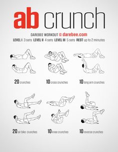 the ab crunch workout poster shows how to do it