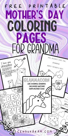 mother's day coloring pages for grandma with the text, free printables