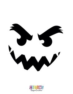 a black and white halloween pumpkin face