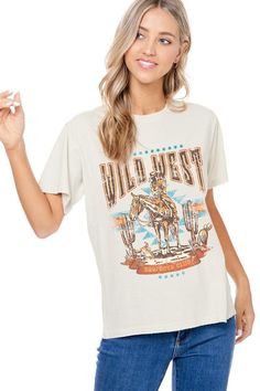 Cowboys Club Vintage Graphic Tee | JQ Clothing Co. Retro T-shirt For Western-themed Summer Events, Retro Summer T-shirt For Western-themed Events, Graphic Print Crew Neck T-shirt For Rodeo, Western Style Relaxed Fit Graphic T-shirt, Western Graphic Print Tops For Western-themed Events, Western Style Relaxed Fit T-shirt With Graphic Print, Graphic Tee With Screen Print For Western-themed Events, Vintage T-shirt For Western-themed Summer Events, Graphic Tee For Western-themed Summer Events