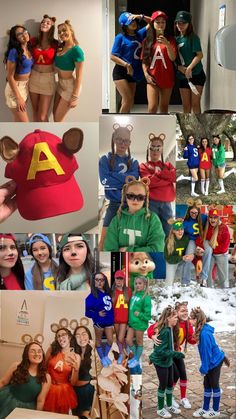 the collage shows people dressed up in costumes