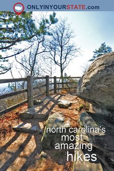 an image of the mountains with text that reads north carolina's most amazing hikes