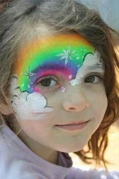 Rainbow Face Paint, Girl Face Painting, Rainbow Face, Face Painting Easy, Face Paint Makeup, Kids Face Paint, Unicorn Makeup, Face Face, Painted Rainbow