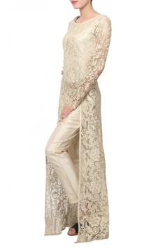 Buy Russel Net Pant Style Suit In Beige Colour for women @ ninecolours.com. Worldwide Free Shipping Available! Wedding Dresses Indian, Indian Salwar, Indian Salwar Kameez, Dresses Indian, Indian Attire, Manish, Desi Fashion, Indian Designer Wear