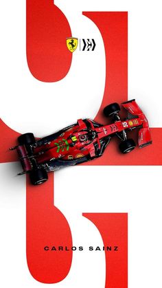 the ferrari racing car is on display in this advertisement