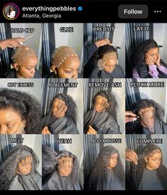 Step bt step process to lay a wig install Wig Styling Tutorial, Diy Hair Wig, November Books, Braiding Your Own Hair, Frontal Wig Hairstyles, Wig Install, Diy Wig, Quick Natural Hair Styles, Affordable Wigs