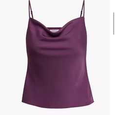 Nwt Aritzia Satin Cowlneck Camisole Size Large Dewberry Purple Purple Fitted Cami Top, Chic Purple Cami Tank Top, Elegant Purple Camisole Top, Elegant Purple Camisole For Summer, Elegant Purple Tank Top, Elegant Purple Summer Camisole, Chic Purple Camisole With Spaghetti Straps, Chic Fitted Purple Camisole, Chic Purple Spaghetti Strap Top