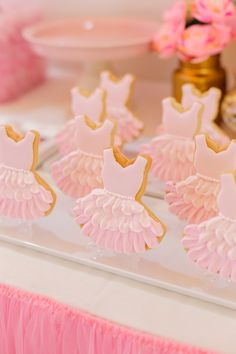 Tutu Cute 2nd Birthday Party Cookies, Ballerina Birthday Cookies, Ballerina Birthday Party Food, Ballerina Cake Ideas, Paper Flower Garden, Ballet Cookies, Ballerina Baby Shower Theme, Ballerina Party Theme, Purple Ballerina