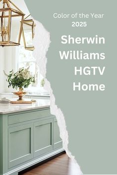 the color of the year sherwinn williams hgtv home is green and white