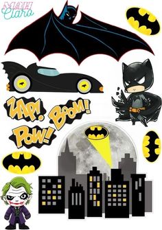 batman wall decals are on display in front of the city