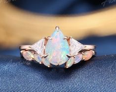 Fine Jewelry Blue Opal Wedding Ring, Cornflower Sapphire, Rings Rose Gold, Sapphire Engagement Ring Set, Crown Wedding, Sapphire Band, Blue Sapphire Ring, Wedding Rings Rose Gold, Sapphire Engagement Ring