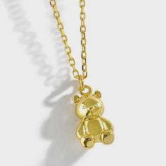 Teddy Bear Pendant | Jc&Unicorn Teddy Bear Necklace, Teddy Bear Pendant, Necklace Chain Types, Minimal Necklace, Bear Necklace, Bear Pendant, Detailed Jewelry, Neck Chain, Cute Necklace