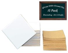 PRICES MAY VARY. Tile Kit to make your own coasters Includes 12 White Glazed Ceramic Tiles - 4 1/4” x 4 1/4” in Size Also Includes 12 Easy to Peal and Stick Cork Squares 4" x 4" in Size Decorated with Acrylic Paint and Sealers Perfect Surface for Applying Stencils with Mog Podge 12 white glazed ceramic tiles (Actual size is 4 1/4” x 4 1/4”) and ready to apply cork backing pads. Since the tile is glazed it's perfect to finish with acrylic paints and sealers or decorating with stencils using Mog P Coasters Painting, Ready To Paint Ceramics, White Ceramic Tiles, Glazed Ceramic Tile, Tiles Price, Ceramic Coasters, White Tiles, White Glaze, Acrylic Pouring