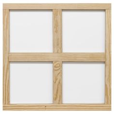 a wooden window with four glass panels