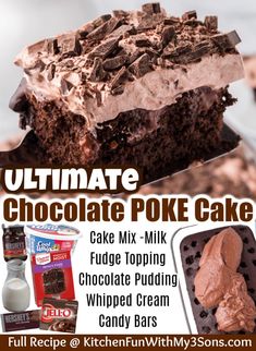 the ultimate chocolate poke cake recipe is ready to be eaten