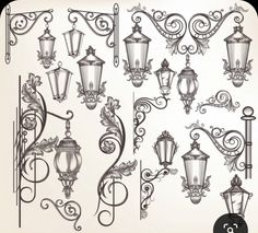 an old fashioned street light set