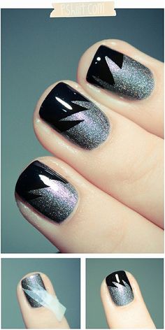 nail art Unghie Nail Art, Nagellack Trends, Nagel Tips, Diy Nail Art, Bohol, Silver Nails, Nail Art Inspiration, Fancy Nails