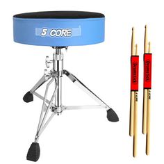 the s - core drum throne and two drumsticks are shown in this image