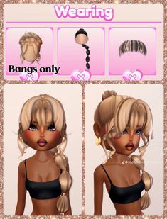 an animated girl with blonde hair and bangs