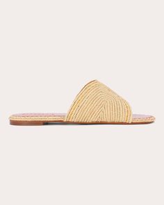 Ineni Raffia Slide Luxury Open Toe Slides With Woven Sole, Bohemian Aesthetic, Goat Leather, Morocco, Slip On, Leather, Nature