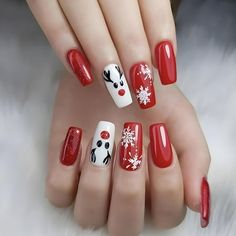 Red Christmas Nails, Christmas Nail Art Designs, Christmas Nail