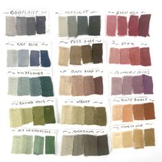 the swatches for different shades of paint