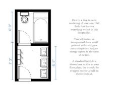 the floor plan for a small bathroom