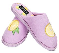 Slip into comfort with the MeMoi women's terry slide print slippers. Featuring an ultra-plush fuzzy upper and a supportive, padded insole, these slippers are perfect for relaxing at home. The sturdy and flexible rubber outsole ensures durability and ease of movement. From MeMoi. Super Soft Indoor Slippers For Spring, Relaxing At Home, Sleepwear & Loungewear, At Home, Lounge Wear, Slippers, Purple